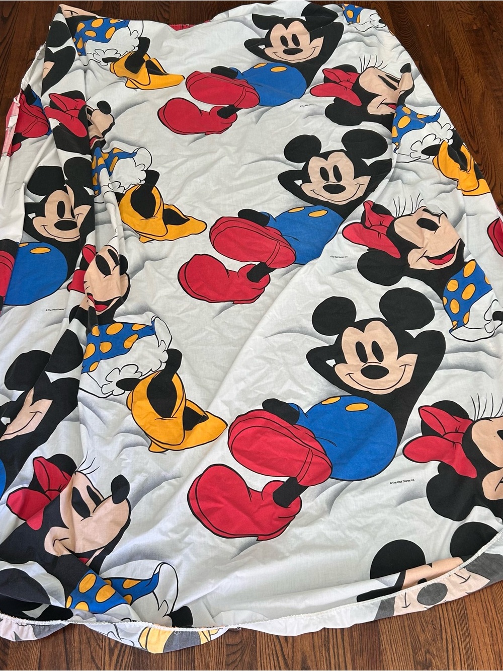 Vintage 90s Disney Mickey & Minnie Mouse Fitted Twin Sheet Caught Napping